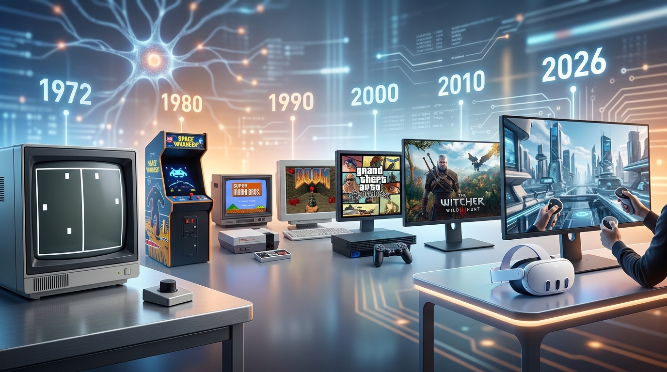 Geschichte der Computerspiele [2026]: Vom 1. Spiel bis heute